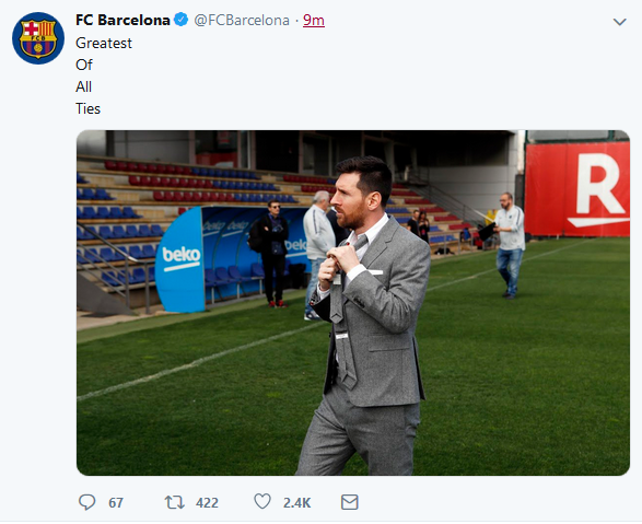 Cheeky Response from @FCBarcelona to reports of Real Madrid re-appointing Zidane. #LaLiga #Messi