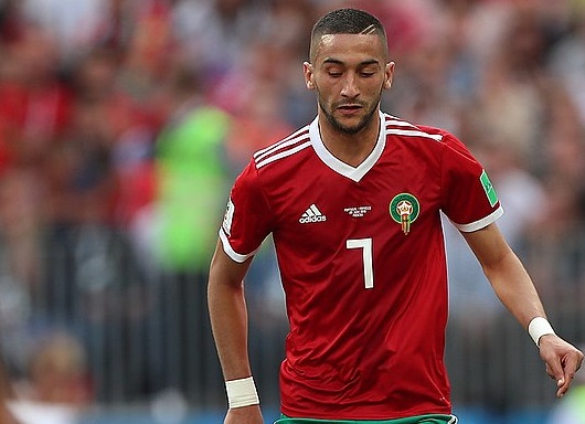 Hakim Ziyech playing for Morocco