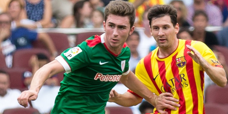 Aymeric Laporte playing for Atheletic Bilbao
